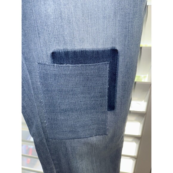 Y2K Patchwork Denim Overalls Light Wash Straight Leg 16W Plus Vintage Workwear - Picture 5 of 12